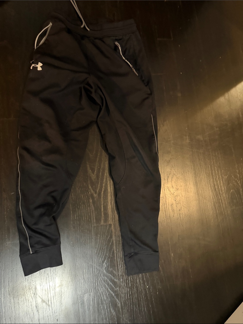 Under Armour Black Track Joggers with White Reflective Accents